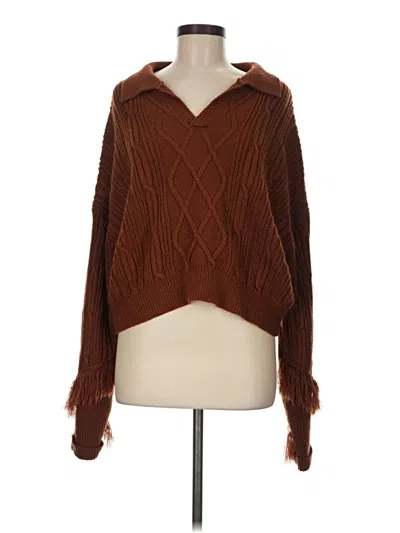 Pre-owned Shein Pullover Sweater In Brown