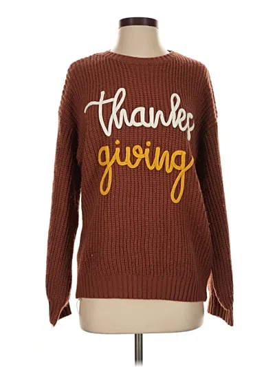 Pre-owned Shein Pullover Sweater In Brown