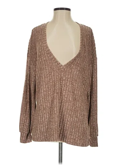 Pre-owned Shein Pullover Sweater In Brown