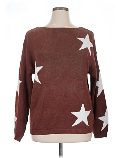 Pre-owned Shein Pullover Sweater In Brown