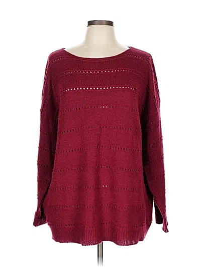 Pre-owned Shein Pullover Sweater In Burgundy