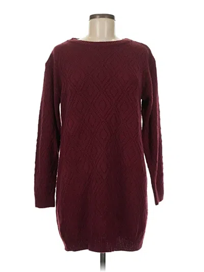 Pre-owned Shein Pullover Sweater In Burgundy
