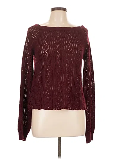 Pre-owned Shein Pullover Sweater In Burgundy