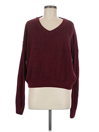 Pre-owned Shein Pullover Sweater In Burgundy