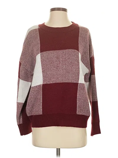 Pre-owned Shein Pullover Sweater In Burgundy