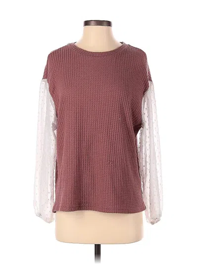 Pre-owned Shein Pullover Sweater In Burgundy