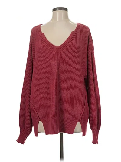 Pre-owned Shein Pullover Sweater In Burgundy
