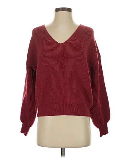 Pre-owned Shein Pullover Sweater In Burgundy