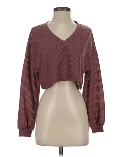 Pre-owned Shein Pullover Sweater In Burgundy