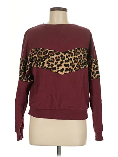 Pre-owned Shein Pullover Sweater In Burgundy