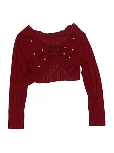 Pre-owned Shein Kids' Pullover Sweater In Burgundy