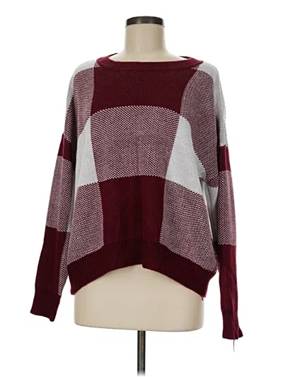 Pre-owned Shein Pullover Sweater In Burgundy