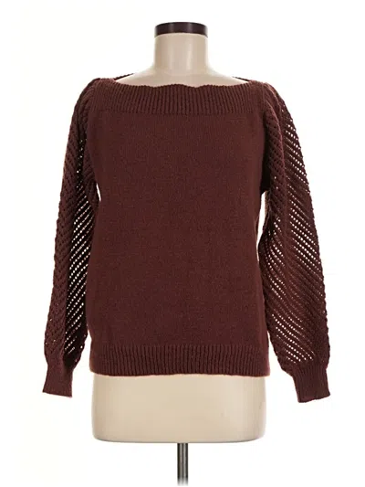 Pre-owned Shein Pullover Sweater In Burgundy