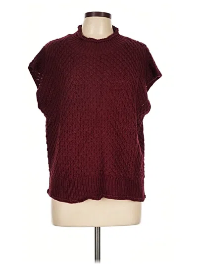 Pre-owned Shein Pullover Sweater In Burgundy