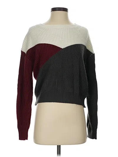 Pre-owned Shein Pullover Sweater In Burgundy