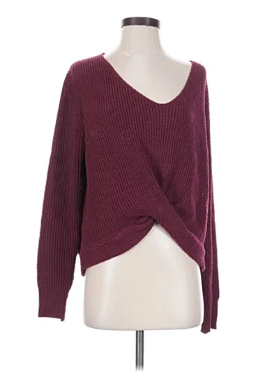 Pre-owned Shein Pullover Sweater In Burgundy