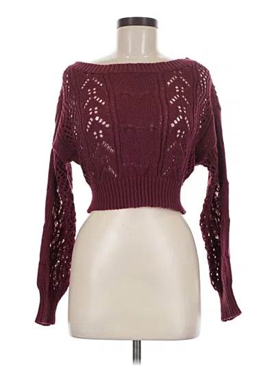 Pre-owned Shein Pullover Sweater In Burgundy