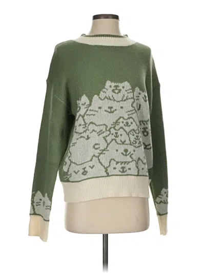 Pre-owned Shein Pullover Sweater In Green