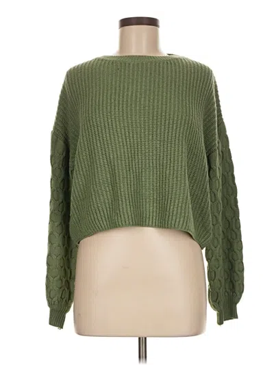 Pre-owned Shein Pullover Sweater In Green