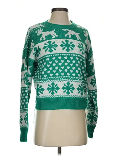 Pre-owned Shein Pullover Sweater In Green