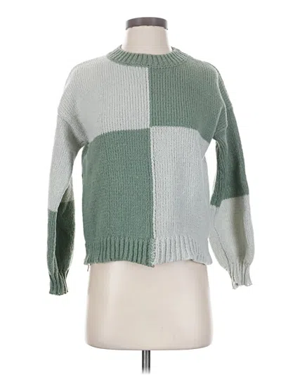 Pre-owned Shein Pullover Sweater In Green
