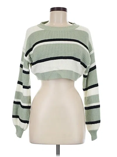 Pre-owned Shein Pullover Sweater In Green