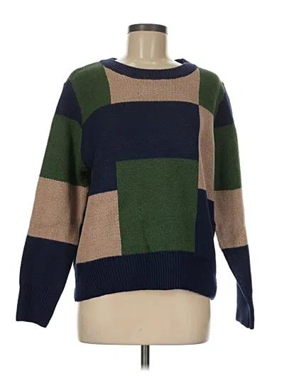Pre-owned Shein Pullover Sweater In Green