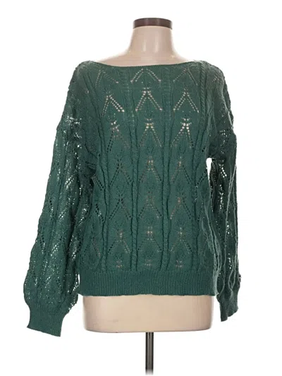 Pre-owned Shein Pullover Sweater In Green