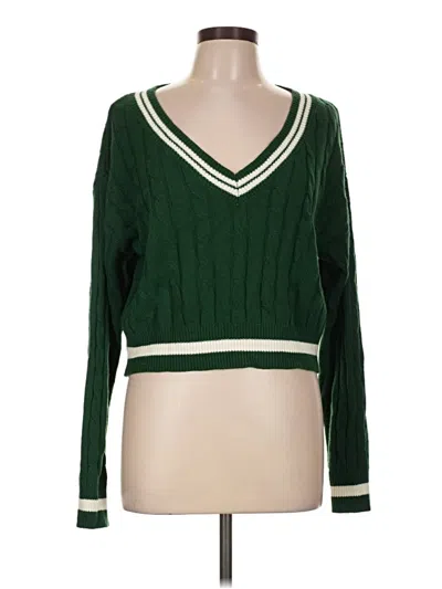 Pre-owned Shein Pullover Sweater In Green