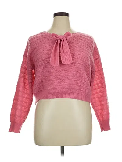 Pre-owned Shein Pullover Sweater In Pink