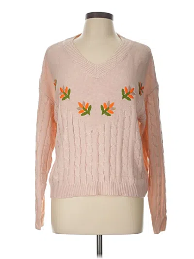 Pre-owned Shein Pullover Sweater In Pink