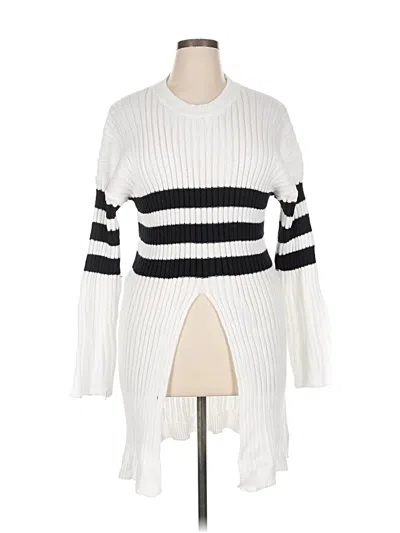 Pre-owned Shein Pullover Sweater In White