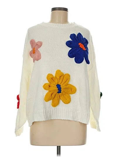 Pre-owned Shein Pullover Sweater In White