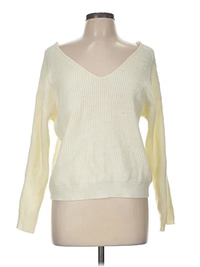 Pre-owned Shein Pullover Sweater In White