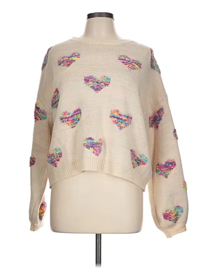 Pre-owned Shein Pullover Sweater In White