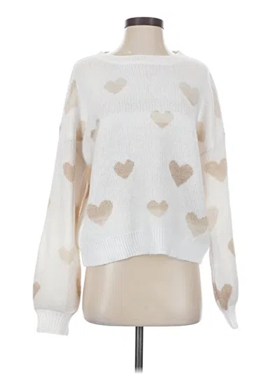 Pre-owned Shein Pullover Sweater In White