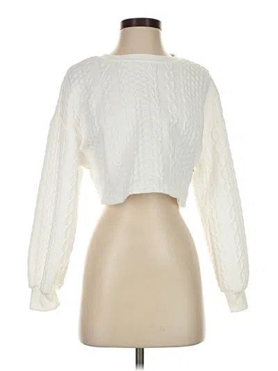 Pre-owned Shein Pullover Sweater In White