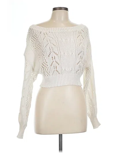 Pre-owned Shein Pullover Sweater In White