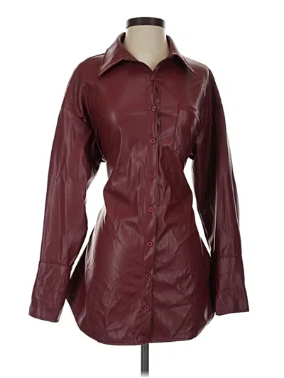 Pre-owned Shein Raincoat In Burgundy