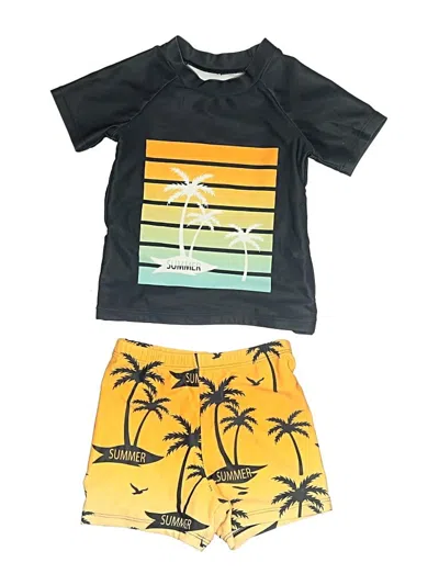 Pre-owned Shein Kids' Rash Guard In Yellow