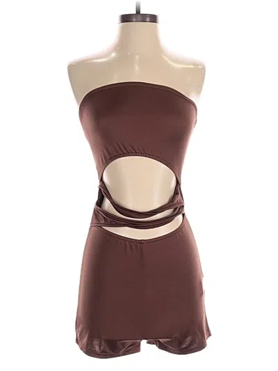 Pre-owned Shein Romper In Brown