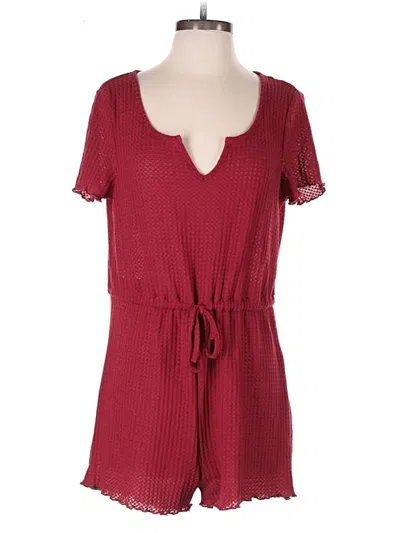 Pre-owned Shein Romper In Burgundy