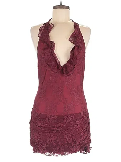 Pre-owned Shein Romper In Burgundy