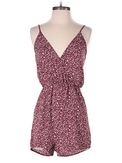 Pre-owned Shein Romper In Burgundy