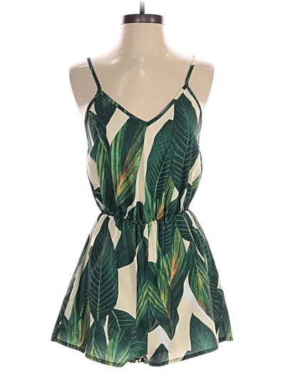 Pre-owned Shein Romper In Green