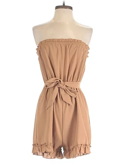 Pre-owned Shein Romper In Tan