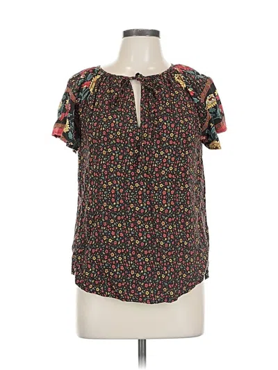 Pre-owned Shein Short Sleeve Blouse In Black