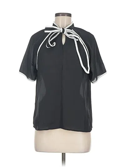 Pre-owned Shein Short Sleeve Blouse In Black