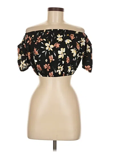 Pre-owned Shein Short Sleeve Blouse In Black