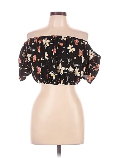 Pre-owned Shein Short Sleeve Blouse In Black